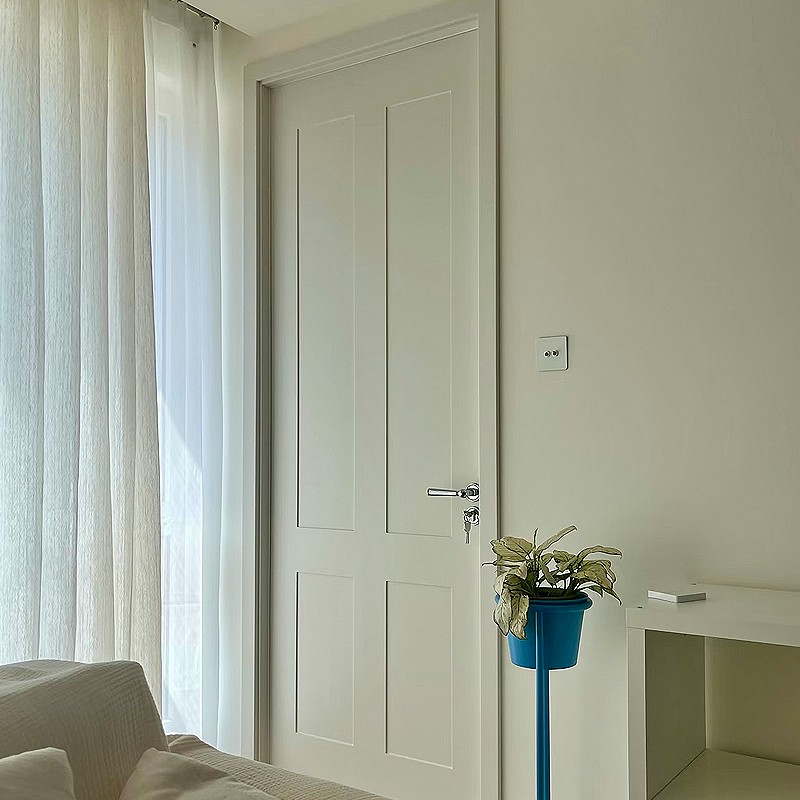 Pivot Entry White Topcoat Shaker Door