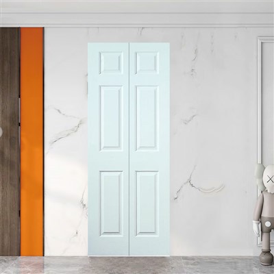 Sex panel tvíhliða mótuð hvít grunnhurð