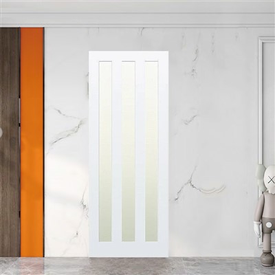 Lóðrétt 3 spjöld með hvítri grunnhurð